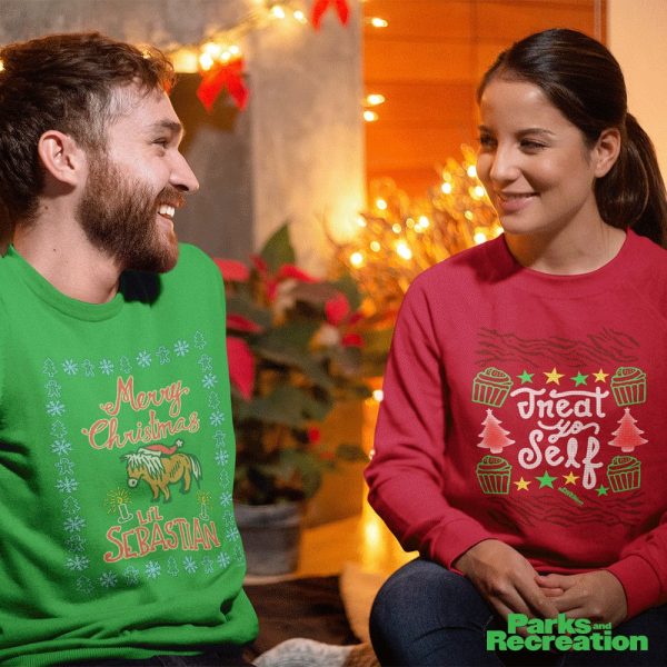 Parks and Recreation Merry Christmas Li l Sebastian Ugly Christmas Sweatshirt Online