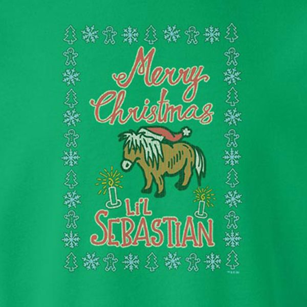 Parks and Recreation Merry Christmas Li l Sebastian Ugly Christmas Sweatshirt Online - Image 2
