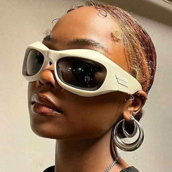 Trend Steampunk Sunglasses Women Men Fashion Sun Glasses Punk Female Y2K Mirror Goggle Shades Eyeglasses UV400 For Sale